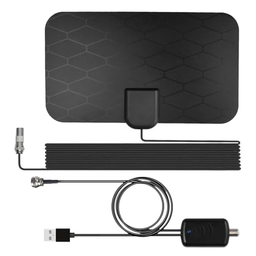 TV Aerial, Digital TV Aerial Indoor 250+ Miles Long Range, Amplified HD TV Antenna for Freeview TV, Support 4K 1080P HDTV