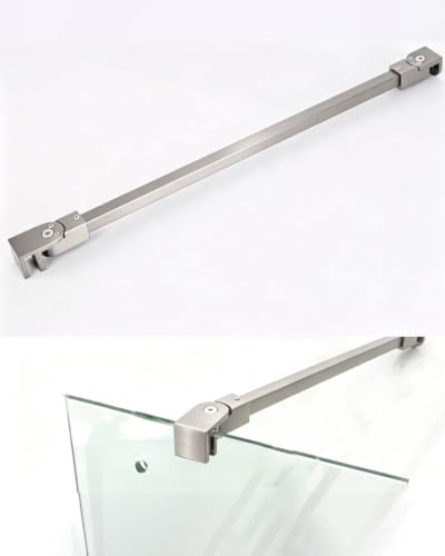 Estabilizador de Ducha Barra de Soporte para Puerta de Ducha Sin Marco (para Vidrio de 1/4 a 3/8 Pulgadas de Espesor), Barra Estabilizadora para Mampara de Ducha(Silver,60cm/23.6in)