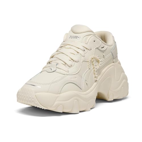 PUMA Womens Pulsar Pearl Lace Up Sneakers Shoes Casual - White - Size 8 M2