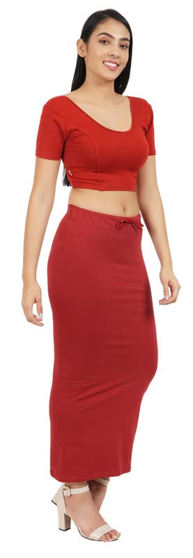 Image of Lycra Blend Cotton Saree Shapewear Petticoat for Women and Girls, Skirts Shapewear Dress for Saree