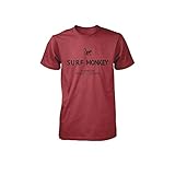 DRESSED IN MUSIC PLAY WITH ME Camiseta Algodón Orgánico Surf Monkey® (XL, Rojo)
