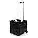 Einkaufstrolley klappbar bis 35kg - Werkzeugtrolley Transportbox mit Rollen Werkzeugwagen Transportkiste Putzwagen klappbare Einkaufskiste Transporttrolley Einkaufswagen mit Teleskopgriff
