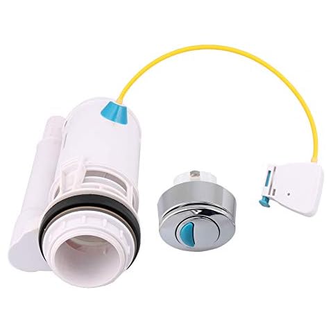 RDEXP Plastic Toilet Cistern Water-Saving Push Button Dual Drain Flush Valve Draw Off Valve Fit for 60-75mm Drainage Holes Cover