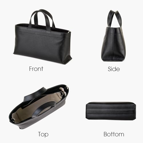 Premium Full Grained Leather Simple Tote Handbag for Women, Shoulder Crossbody Bag with Adustable Shoulder Strap3