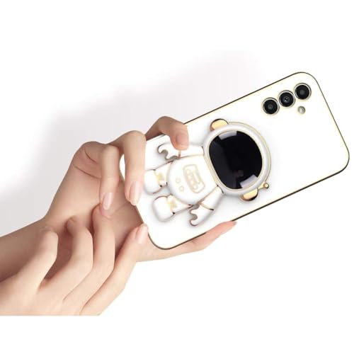 Image of for Samsung Galaxy S25 Plus Case Cute 3D Astronaut Stand Design Camera Protection Shockproof Soft Back Cover for Samsung Galaxy S25 Plus (White)