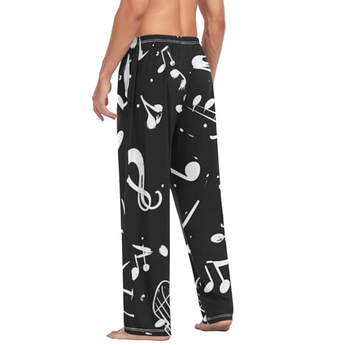 Music Note Print Pajama Pants for Men Comfort Sleep Lounge Bottoms Straight-fit with Pockets S-XXL4