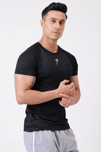 Image of FUAARK Grain Men's Slim Fit Heavyweight Stretchable Raglan Sleeves Gym & Workout Tshirt
