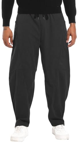 CLANMILUMS Men's Casual Elastic Waist Corduroy Pants Drawstring Loose Fit Pants2