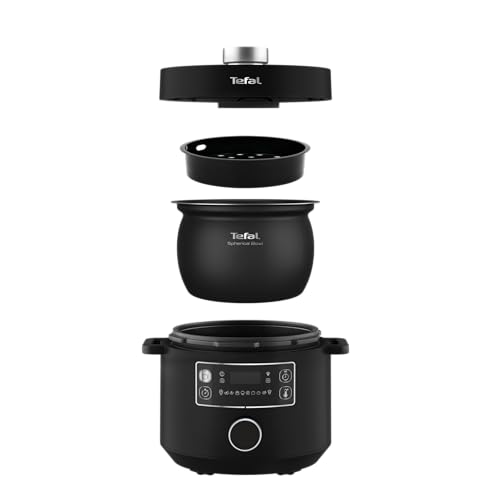 Tefal Turbo Cuisine Multikocher 4,8L, High-Speed & 10 Programme: Dampfgarer, Schmoren, Anbraten, Sous-vide, Reis & mehr, Verzögerung & Warmhaltefunktion, Antihaft, Zubehör inkl., Schwarz, CY7548 – Bild 2