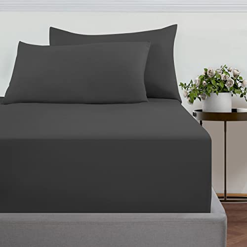 Imperial Rooms Super King Size Fitted Sheets Brushed Microfiber Bed Sheets 16"/40CM, Extra Deep Easy Care Soft Fitted Sheet