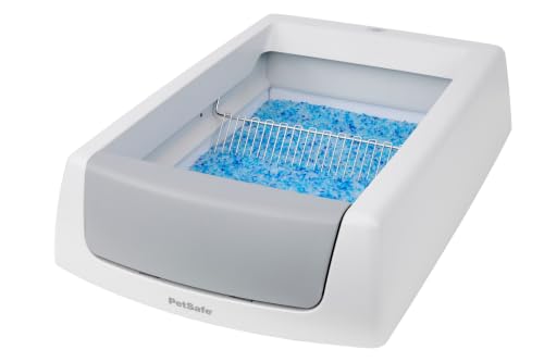 PetSafe ScoopFree Crystal Classic Bac à litière Automatique autonettoyant pour Chat – Contrôle avancé des odeurs – Bac à Cristaux jetable Inclus – Jusqu’à 30 Jours sans Nettoyage
