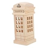 STOBOK 木製貯箱 大容量 コイン収納瓶 小銭入れ 丈夫な木箱貯ポット 家 オフィス用 デザイン小物 取出しやすい構造