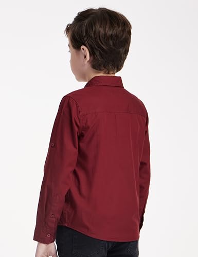 Image of Amazon Brand - Symbol Boys 100% Cotton Solid Casual Shirt | Full Sleeves | Regular Fit | Age 2-14 Years