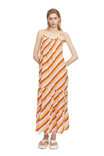 Robe de plage imprimé zigzag longue à bretelles pour vos journées ensoleillées