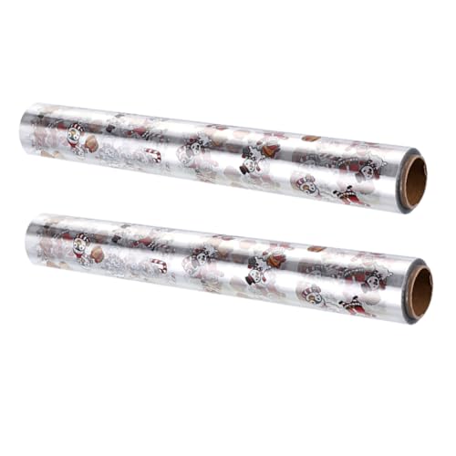 NUOBESTY 2rollo Papel de Obsequio Transparente Navideño Láminas de Celofán para Cestas y Golosinas para Decoración Floral de Navidad