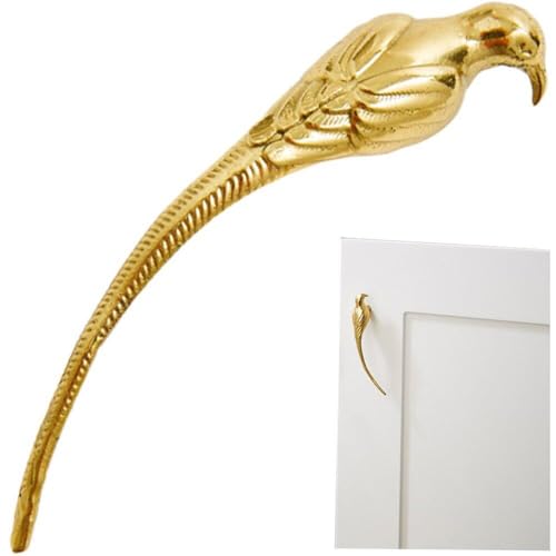 Boutons d'armoire oiseau doré en laiton chic pour commode raffinée - 7