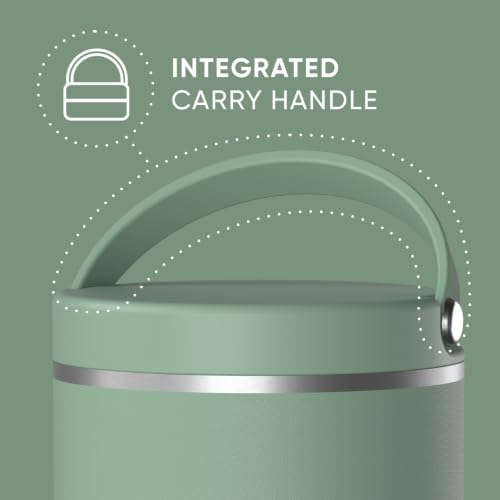 Image of Hydrapeak 32oz Stainless Steel Vacuum Insulated Food Jar for Hot Food and Cold Food, Wide Mouth Leak-Proof Soup Jar for Adults, 10 Hours Hot and 16 Hrs Cold (Sage Leaf)