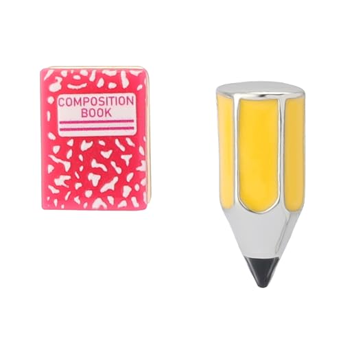 Betsey Johnson Women's Straight A's Pencil & Notebook Mismatch Earrings