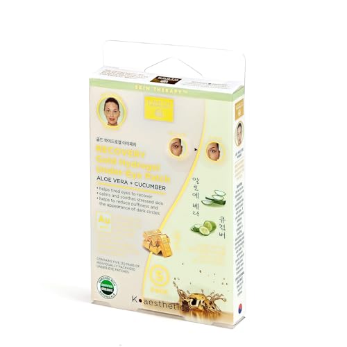Earth Therapeutics Recovery Gold Hydrogel Under-Eye Patch – Aloe Vera + Cucumber (5 Pairs = 10 Patches)