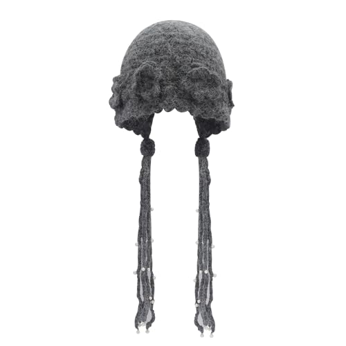 Bonnet en tricot gris foncé à pompon idéal pour vos promenades en forêt et sorties citadines