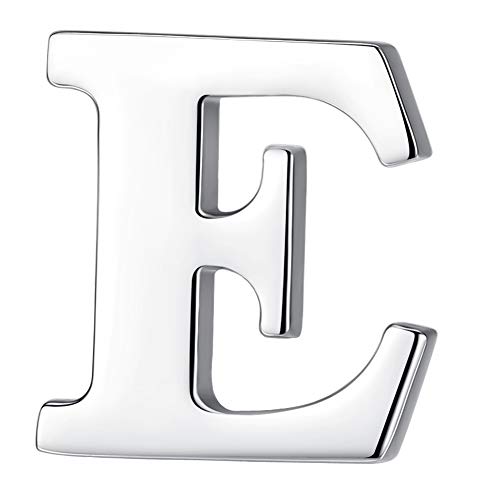 Image of HONEY BEAR Initial Alphabet Letter Lapel Pins Collar Badge Brooches for Mens /Womens Shirt Dress Decoration Silver
