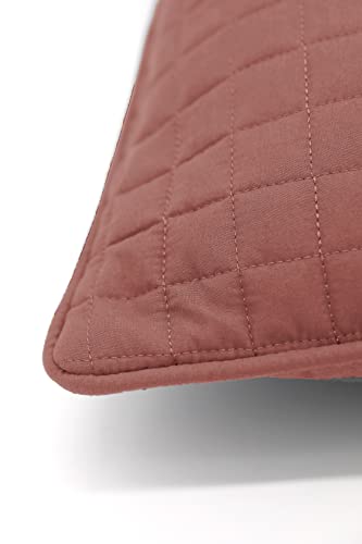 Southshore Fine Linens - Vilano Springs - Pair Of Quilted Pillow Sham Covers (No Inserts), 26" X 26", Marsala (Terra Cotta) #TOP2