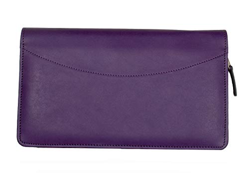 Image of Sukeshcraft Multiple Cheque Book Holder | Original PU Holds Upto 8 Cheque Books, Purple.