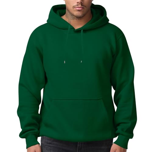 lcyhony Big And Tall Hoodies for Men Trendy Fleece Pullover with Pocket Relaxed Fit Solid Color Drawstring Hooded Sweatshirt