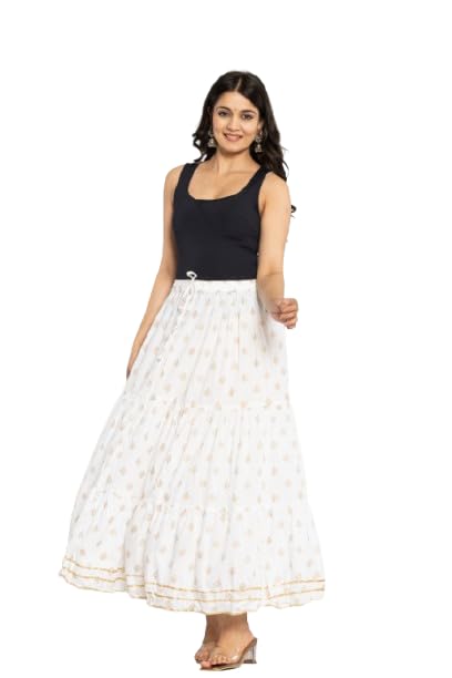 Kurti Skirts Woman/Girl Traditional Ethnic Embroidery Floor Length Rayon Long Skirt-picture-51