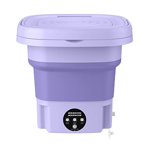 Begchy Lavadora PortáTil Plegable con Secador Giratorio Mini Ropa Interior AutomáTica CalcetíN Dormitorio Lavadora 8L Enchufe de la UE-A