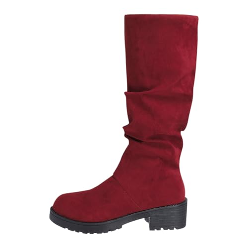 Bottes molles au genou en similicuir premium à talon épais