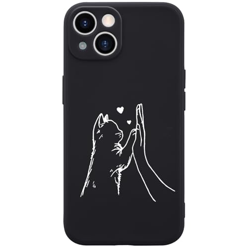 Coque chat iPhone 15 : style mignon et silicone mat pour votre routine