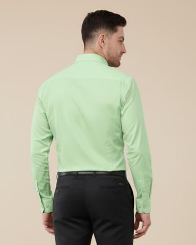 Image of SaintX Men's Formal Shirt with Pocket | Oxford Weave Cotton Rich Premium Fabric | Smart Fit | Full Sleeve | Everyday Summer Essential | Available in Plus Sizes