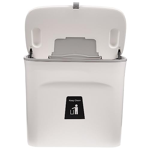 Caneca de basura rectangular blanca para pared STOBAZA miniatura 1