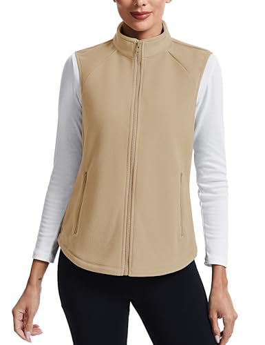 TACVASEN Women's Fleece Vest Outerwear Lightweight Sleeveless Zip up Jacket with Pockets Warm Polar Soft Fall Winter2