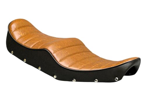 W800 W650 W400 鋲打ち 茶ツートン 標準 タックロールシート/ブラウン レザー 段シート へっぽこ社長 ちょび