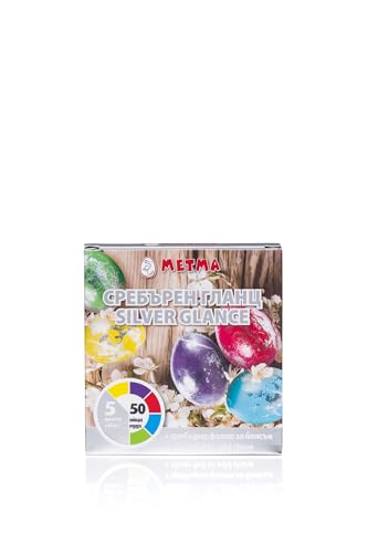METMA 5 Ostereier Farben, Eierfarben für 20 oder 50 Eier Set (für 20 Eier mit Silbereffekt)