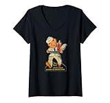 Cooles Vintage-T-Shirt im Retro-Look. Werbung der alten Schule T-Shirt mit V-Ausschnitt