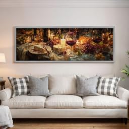 Toile nature morte scène de dîner joyeuse et chaotique XINBAO - 3