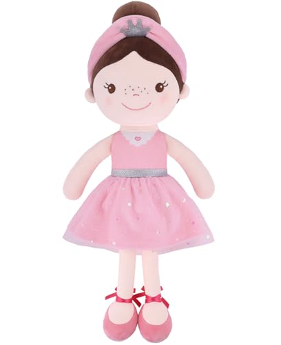 GAGAKU Muñecas Trapo para Niñas 40.6cm Tela Suave Ángel Guardián Regalo de Bautizo para Niña con Alas Peluche Amuleto de la Suerte para Niños de 1-6 Años -Princesa de Ballet