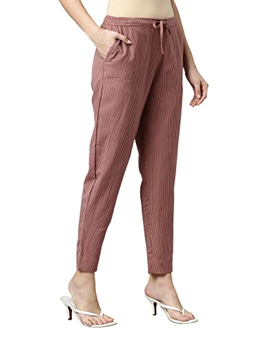 Image of GO COLORS Ikat Print Beige Printed Pencil Pant for Women | Breathable, Side Pocket