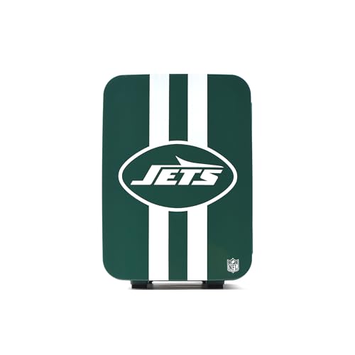 Image of Ukonic NFL New York Jets 15-Can Mini Fridge 10L - AC /DC Powered, Official Team Colors & Logo, Portable Cooler for Tailgates, Home, Office, or Car