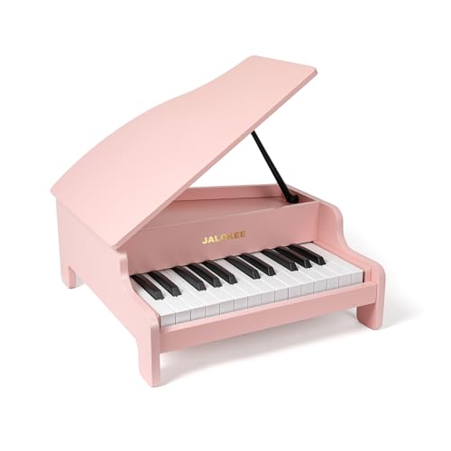 JALOKEE Clavier de Piano pour Enfants, 25 Touches, Piano à Queue Miniature, Instrument éducatif en Bois, Volume réglable, adapté aux Filles et garçons en Bas âge (Rose)