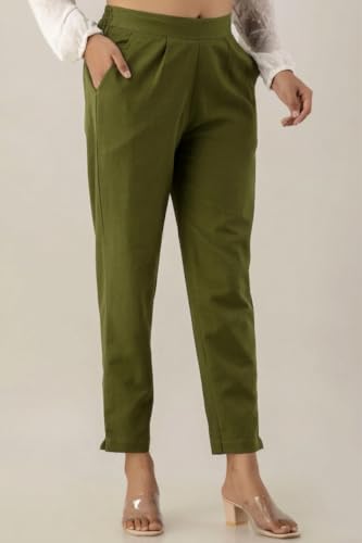 Image of Regular Fit Cotton Woman Trousers Pants Kurti Pant Casual Daily Formal Office Use
