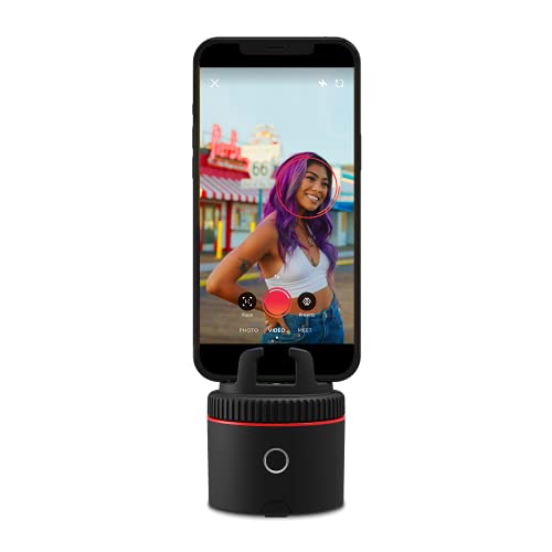 Pivo Pod Red - Auto Tracking Smartphone Pod - Handsfree Face Body Motion Tracking Camera Stand - Content Creation App for Videos and Photos