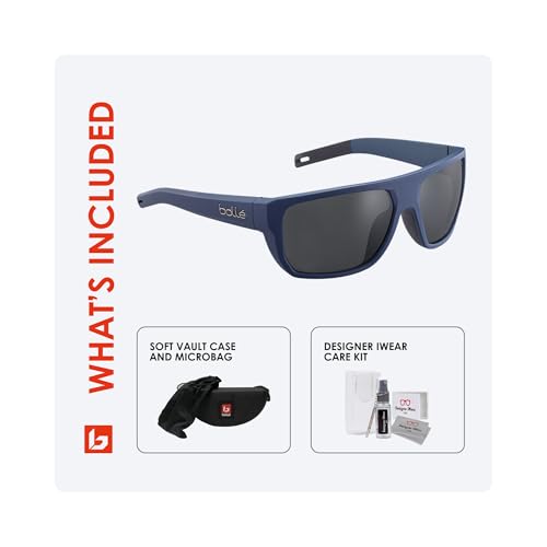 Bolle Vulture Rectangle Sunglasses for Men+BUNDLE with ACCESSORY EYEWEAR KIT2