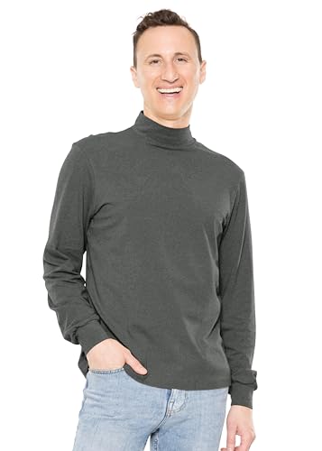 STRETCH IS COMFORT Men's Cotton Mock Neck Short Sleeve & Cuffed Long Sleeve Top2