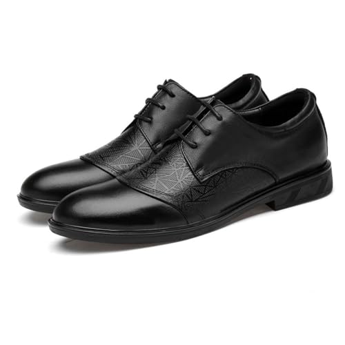 Men's Lace up Genuine Leather Oxfords Comfortable Slip Resistant Formal Business Casual Dress Shoes for Office Wedding and Daily Wear2