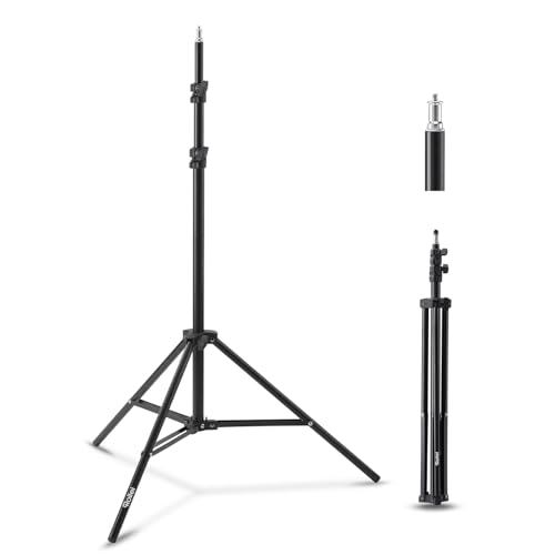 Rollei Lampenstativ 200cm Basic Lichtstativ aus Aluminium mit Spigot & 1/4 Anschluss Verstellbarer Lampenständer für Blitz Studiolicht Softboxen 5kg Traglast Lampenstativ-Light-Stand-Licht-Stativ