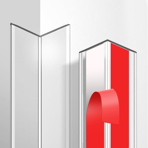 Magicheap 4 Pack Wall Corner Protector Self Adhesive Corner Protectors for Walls Easy to Install Edge Guard Strip for Furniture Cabinet Shelf Drywall Baseboard Desk 17.7in x 1.18in Clear